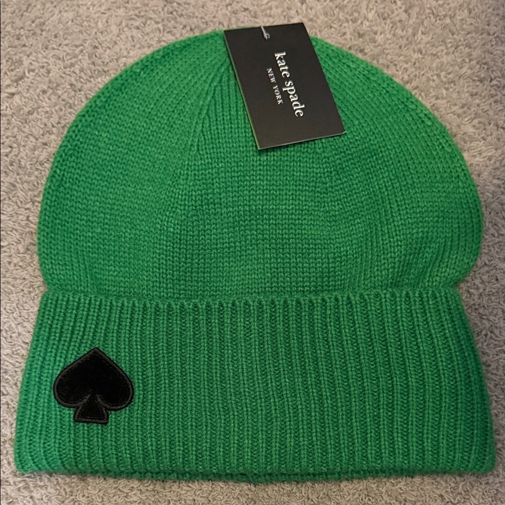 Kate Spade Vibrant Green Knit Beanie Hat